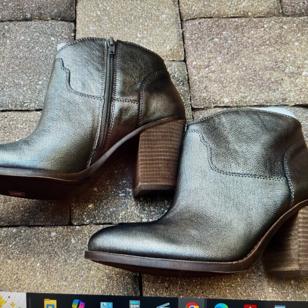 Lucky Brand Metallic Ankle Booties